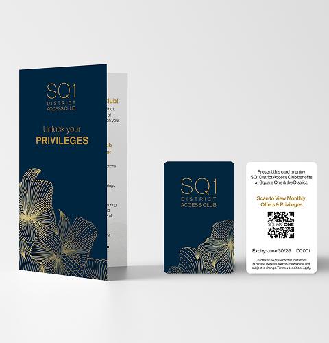Square One District Access Club cards showcasing exclusive member privileges