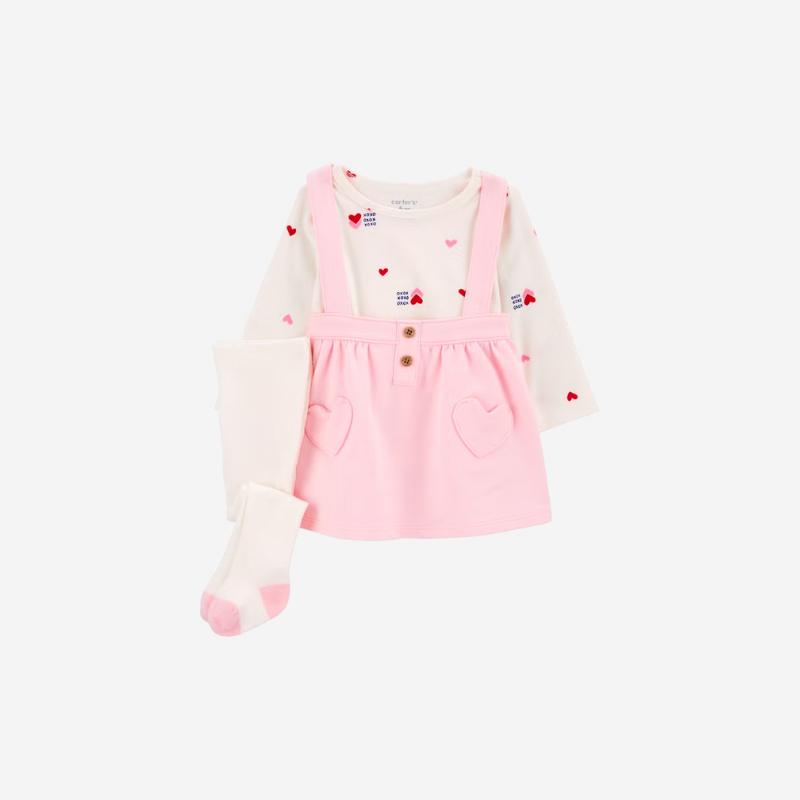 Baby 3-Piece Heart Print Jumper & Tights